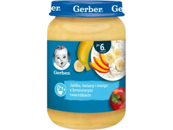 Zdjęcie produktu Gerber jabłka banany i mango z delikatnym twarożkiem dla niemowląt po 6 miesiącu, deser