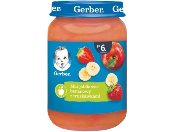 Zdjęcie produktu Gerber jabłkowo-bananowy z truskawkami po 6. miesiącu, mus