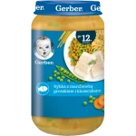 Gerber Junior obiadek rybka z marchewką, groszkiem i kluseczkami po 12 miesiącu