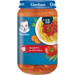 GERBER JUNIOR Obiadek spaghetti po bolońsku po 12 miesiącu, żel do jamy ustnej