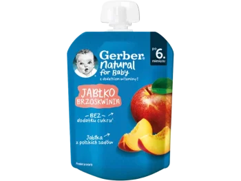 Zdjęcie produktu Gerber Natural For Baby deserek jabłko-brzoskwinia po 6. miesiącu, mus