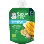 Gerber Organic deserek banan, mango z jogurtem i płatkami zbóż po 6. miesiącu, mus