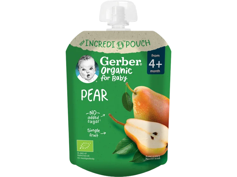 Gerber Organic for baby deserek gruszka po 4. miesiącu, mus