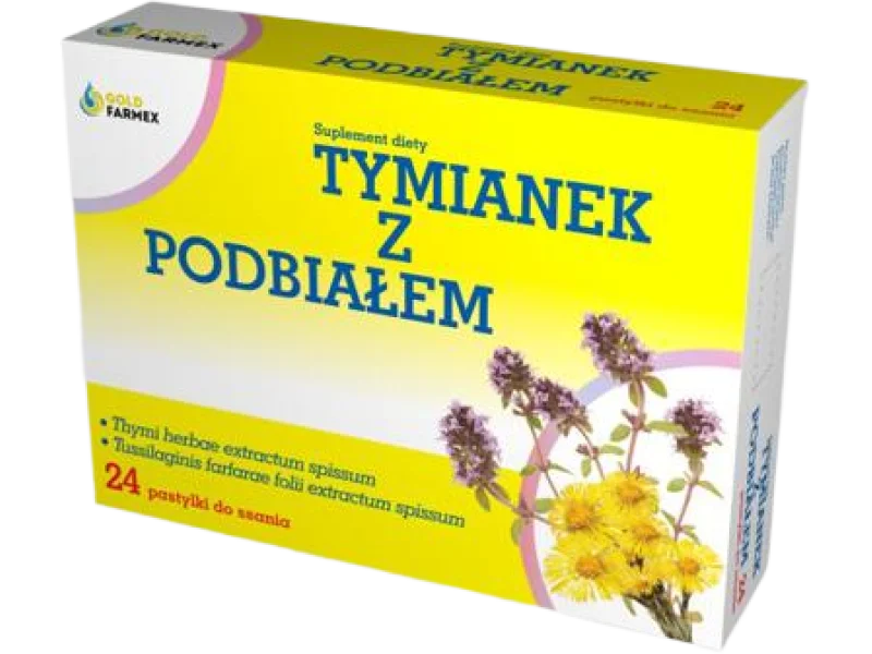 Goldfarmex Tymianek z podbiałem, pastylki do ssania