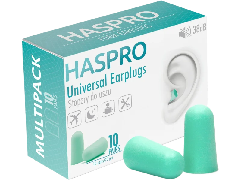 Haspro Universal Earplugs, kolor miętowy, zatyczki