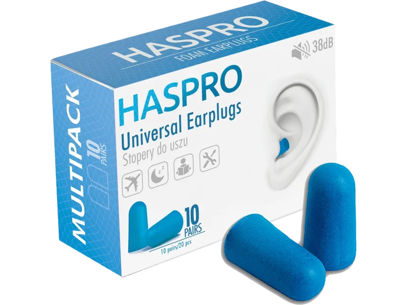 Haspro Universal Earplugs, kolor niebieski, zatyczki