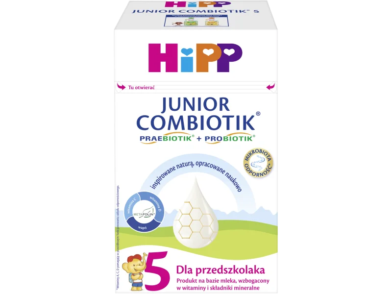 HiPP 5 Junior Combiotik produkt na bazie mleka dla przedszkolaka, proszek