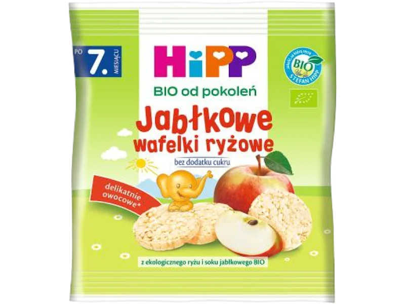 HIPP BIO Jabłkowe wafelki ryżowe po 7 m-cu