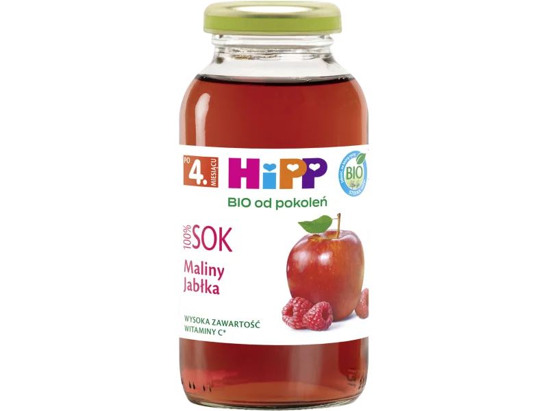 HiPP BIO Maliny-Jabłka sok 100%, płyn