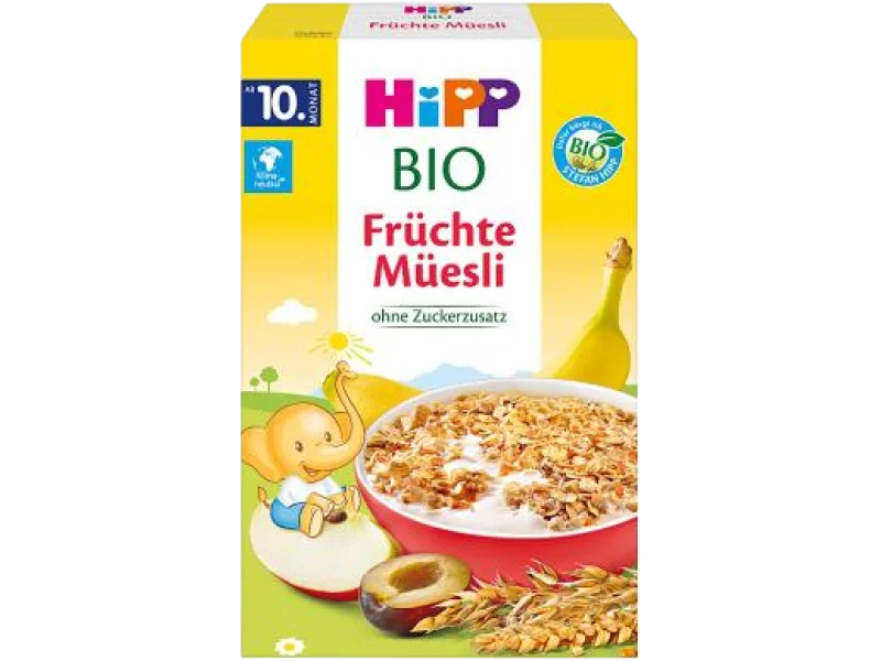 HiPP BIO od pokoleń, banany-jabłka-śliwki, musli