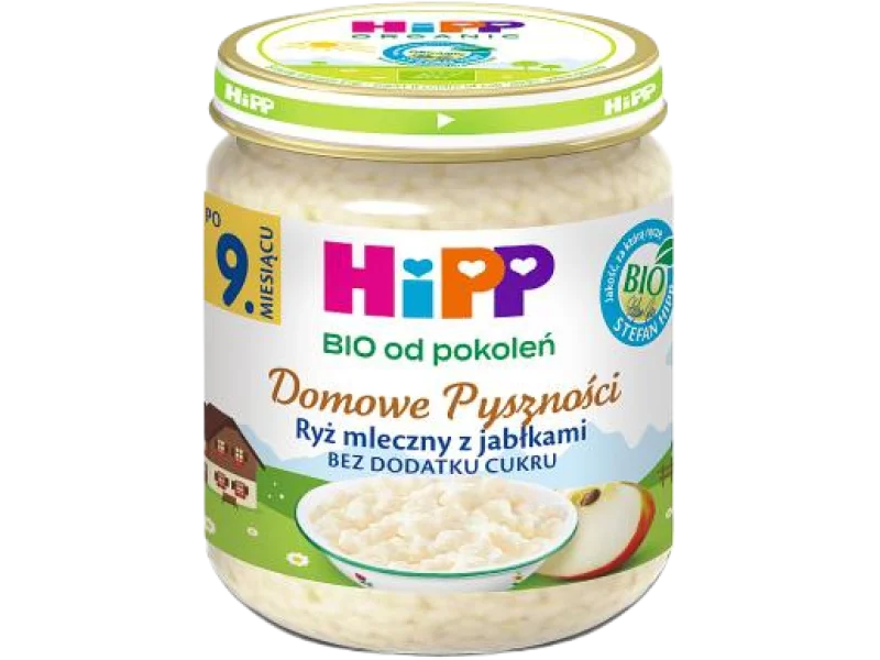 HiPP BIO od pokoleń Domowe Pyszności, ryż mleczny z jabłkami, deser