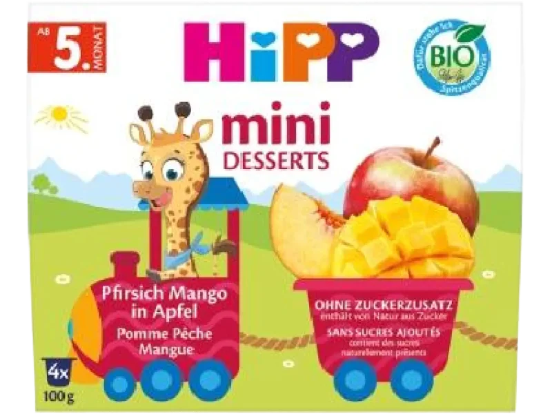 HiPP BIO od pokoleń jabłka-brzoskwinie-mango, przecier