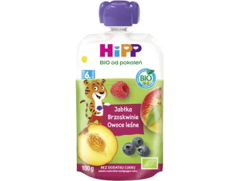 Zdjęcie produktu HiPP BIO od pokoleń Jabłka-Brzoskwinie-Owoce leśne, mus