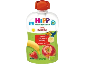 Zdjęcie produktu HiPP BIO od pokoleń, jabłka-truskawki-banany, mus