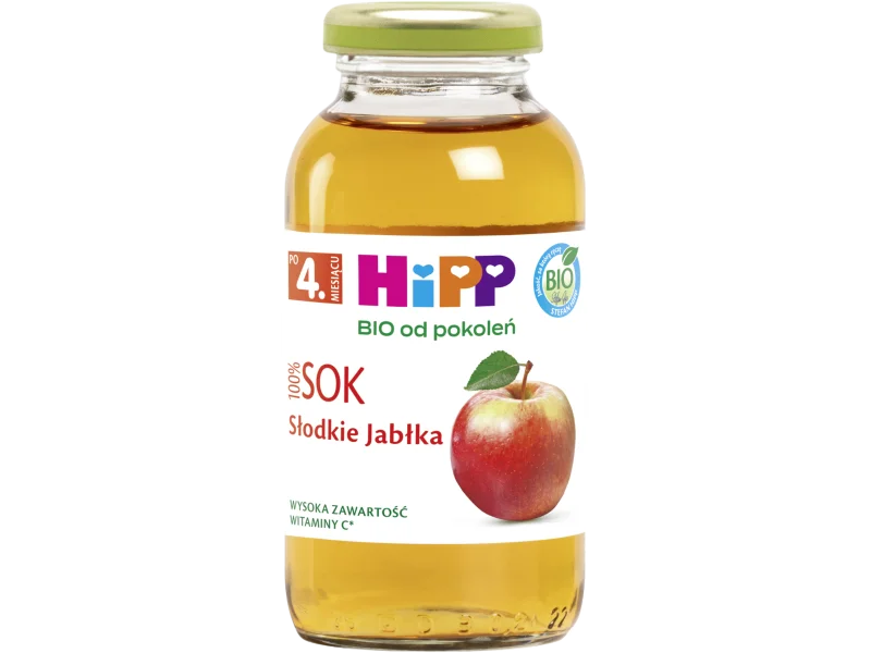 HiPP BIO Słodkie jabłka sok 100% po 4 miesiącu, płyn doustny