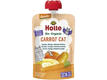 Zdjęcie produktu Holle owocowy z warzywami marchewkowy kot marchewka, mango, banan, gruszka, mus