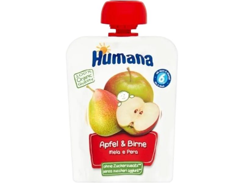 HUMANA 100% ORGANIC Mus jabłko-gruszka po 6 m-cu