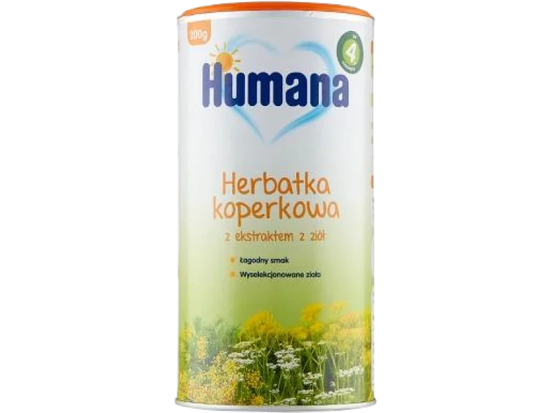 Humana Herbatka koperkowa z ekstraktem z ziół po 4 m-cu, granulat do sporządzania roztworu doustnego