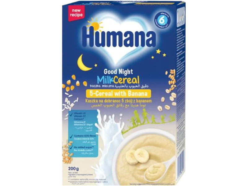 HUMANA Kaszka na dobranoc 5 zbóż z bananem