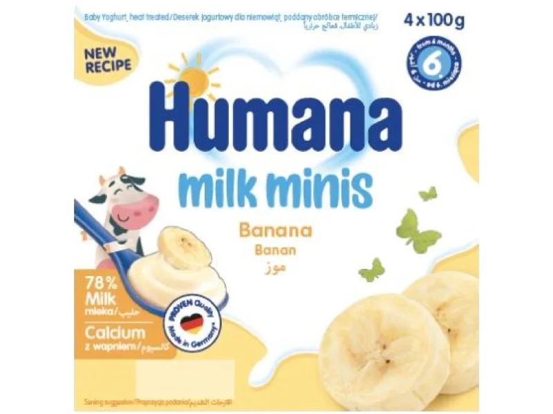 Humana Milk Minis deserek jogurtowy, smak bananowy, żel doustny