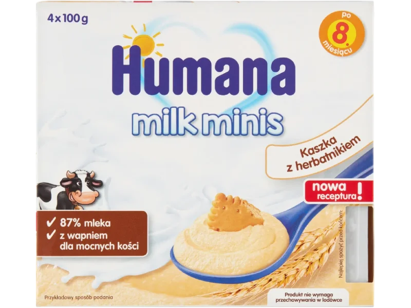 Humana Milk Minis, kaszka z herbatnikiem, deser
