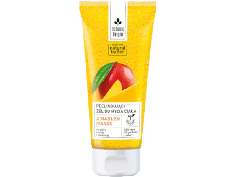 Ideepharm Botanic Origin peelingujący żel do mycia ciała z masłem mango do skóry suchej i normalnej