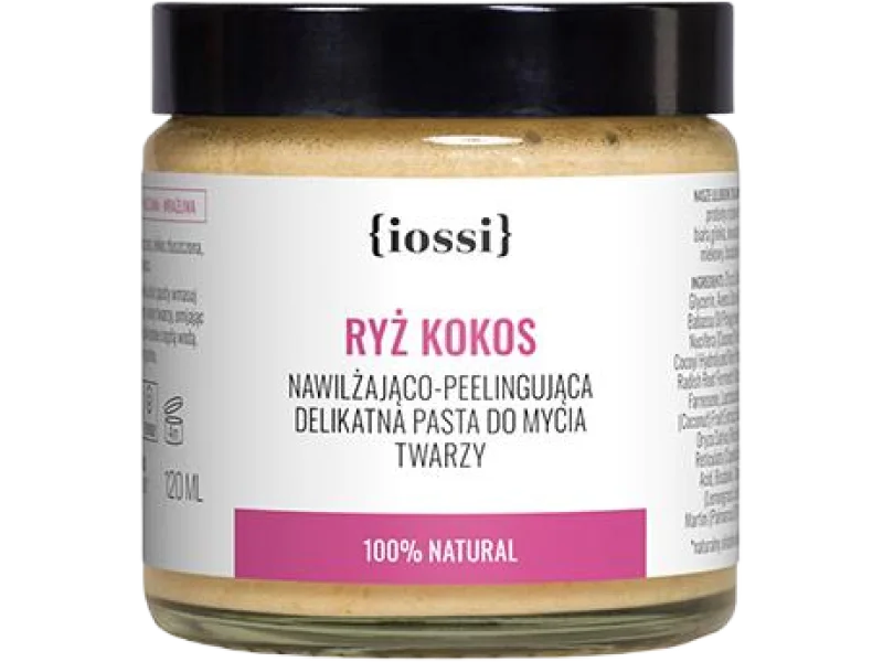 Iossi ryż kokos nawilżająco-pielęgnująca delikatna pasta do mycia twarzy