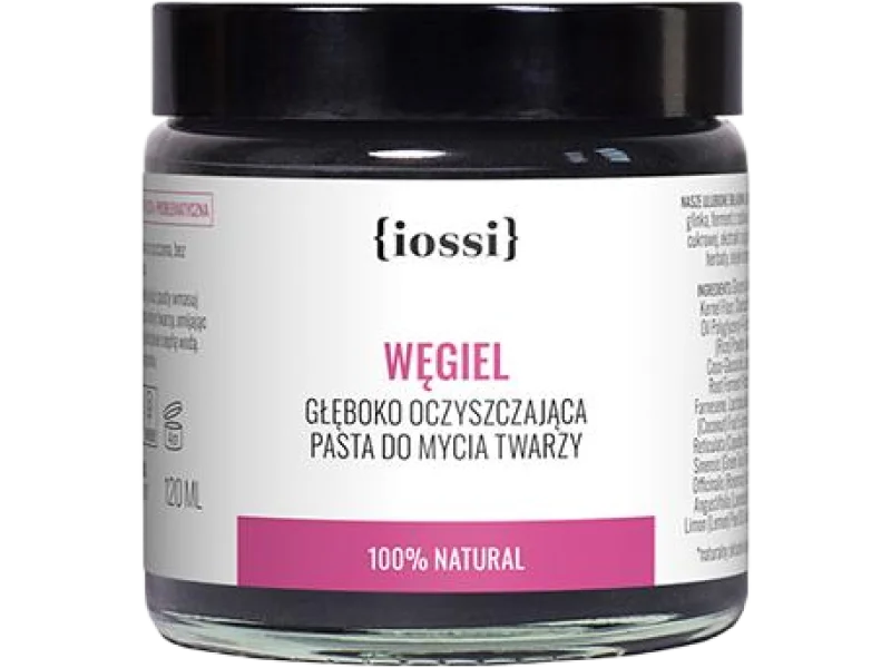 Iossi węgiel głęboko oczyszczająca pasta do mycia twarzy