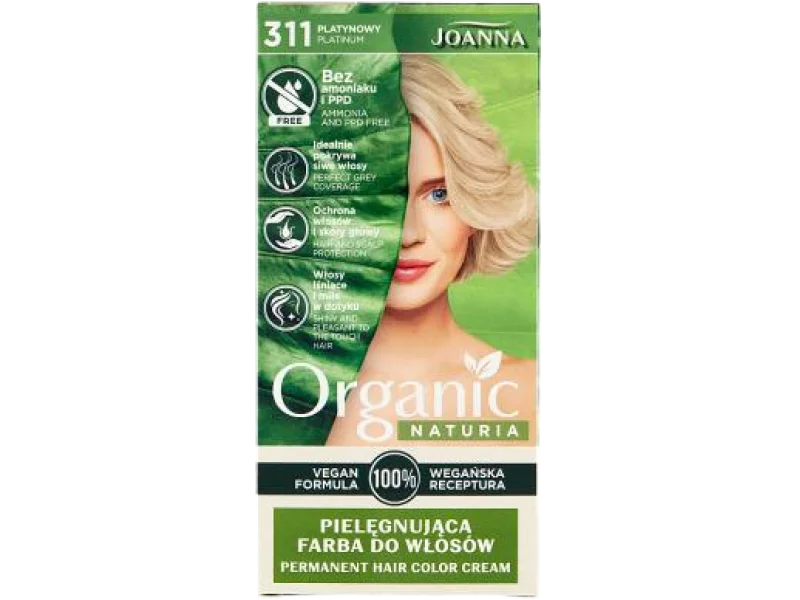 JOANNA NATURIA ORGANIC Pielęgnująca farba do włosów 311 platynowy, krem