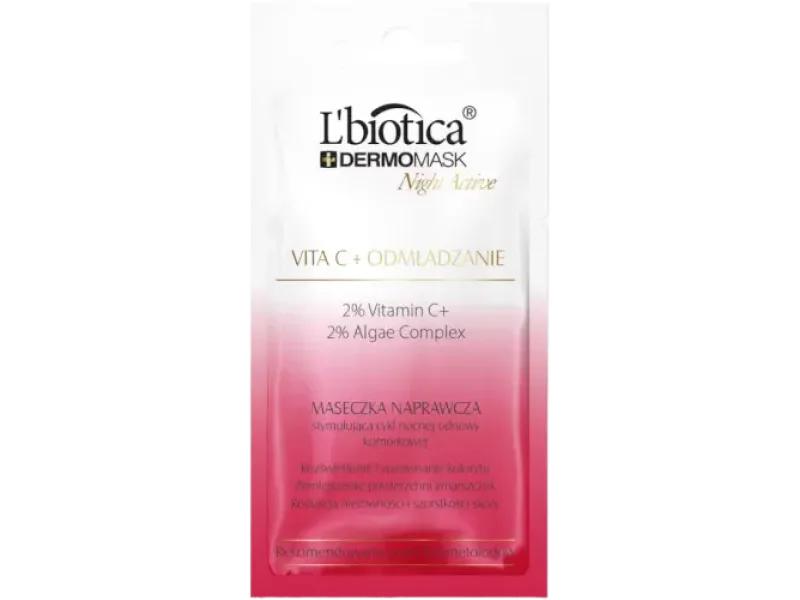 L’biotica DermoMask Night Active Vita C+ odmładzenie, maska