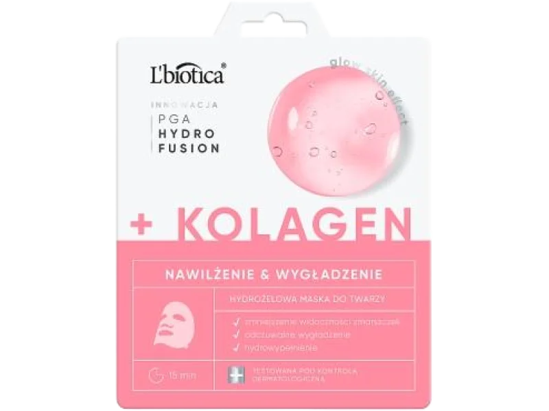 L’biotica PGA Hydro Fusion hydrożelowa maska do twarzy z kolagenem