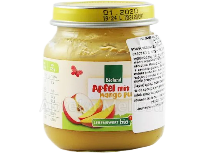 LEBENSWERT BIO Deser dla niemowląt jabłko z mango, mus