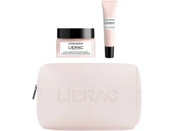 Zdjęcie produktu Lierac Hydragenist nawilżający krem-żel rozświetlający + krem pod oczy + kosmetyczka, zestaw