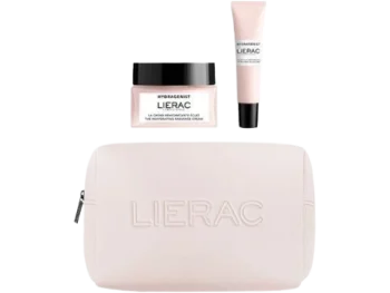 Zdjęcie produktu Lierac Hydragenist zestaw krem rozświetlający + krem pod oczy + kosmetyczka