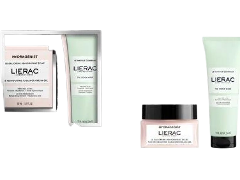 Lierac Zestaw Xmass Set Hydragenist krem-żel nawilżająco-rozświetlający + maska peelingująca, krem + maska