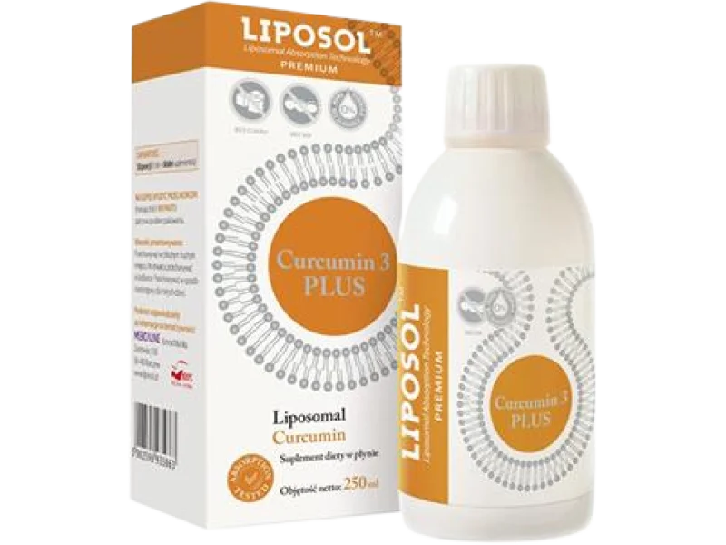 Liposol Curcumin 3 PLUS liposomalna kurkumina, płyn