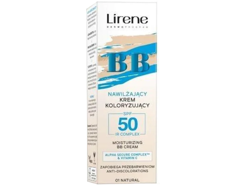 Lirene BB nawilżający krem koloryzujący SPF50 01 natural