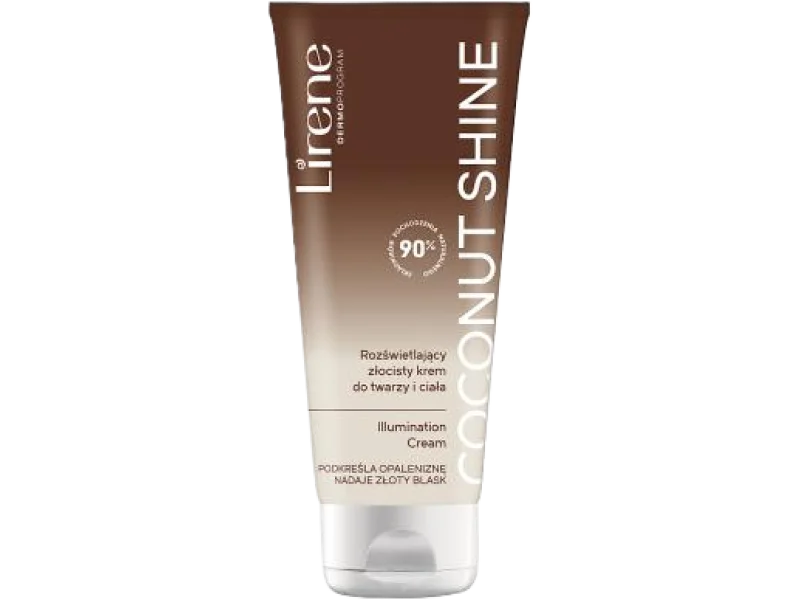 Lirene Coconut Shine rozświetlający złocisty krem do twarzy i ciała