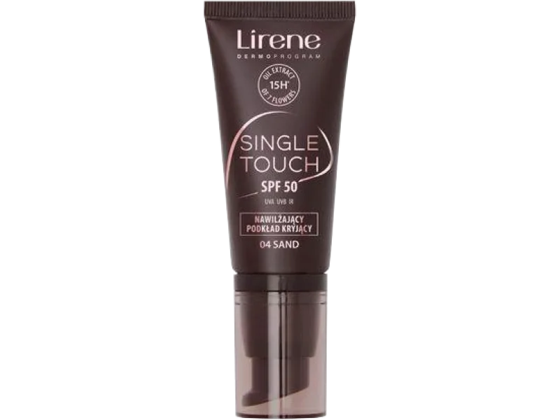 Lirene Single Touch nawilżający podkład kryjący SPF 50, Sand 04