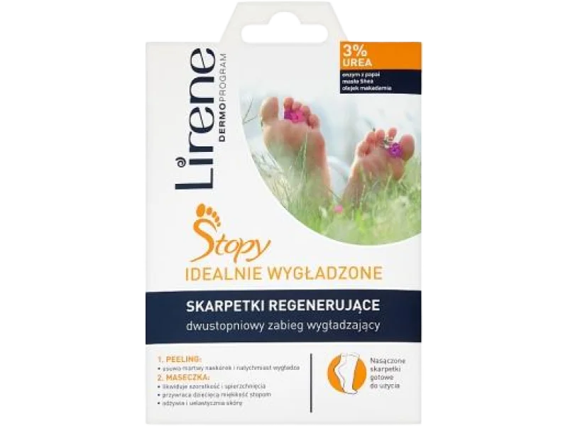 Lirene Stopy idealnie wygładzone skarpetki regenerujące do stóp, maska
