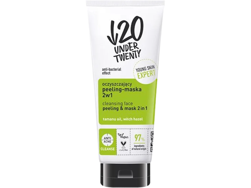 Lirene Under Twenty oczyszczający peeling-maska 2w1, peeling + maska