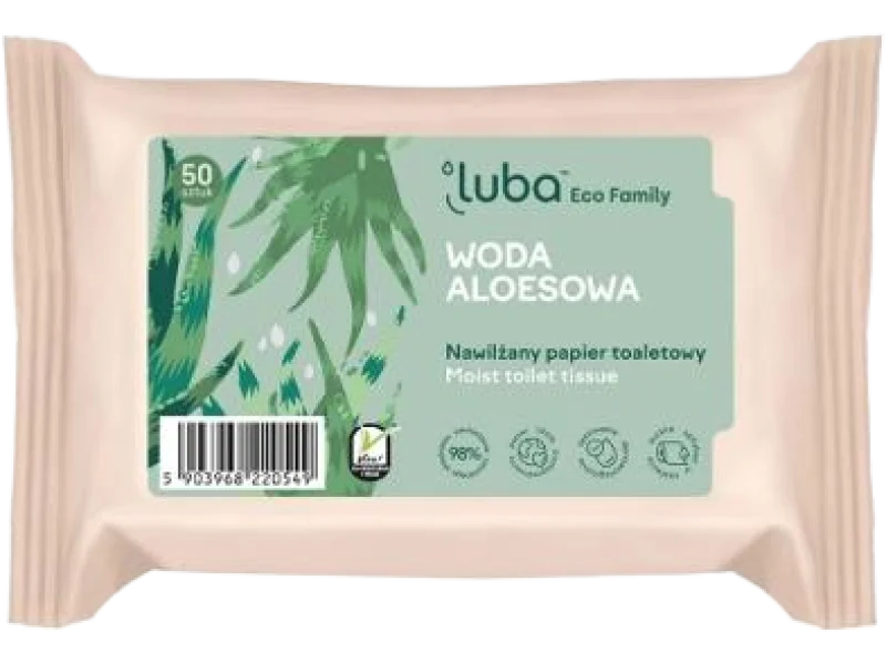 Luba Eco Family woda aloesowa nawilżany papier toaletowy, chusteczki