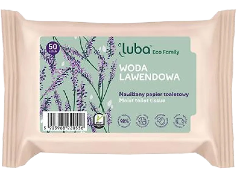 Luba Eco Family woda lawendowa nawilżany papier toaletowy, chusteczki