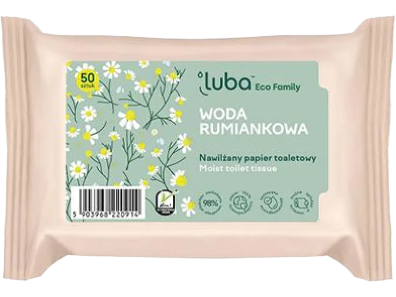 Luba Eco Family woda rumiankowa nawilżany papier toaletowy, chusteczki