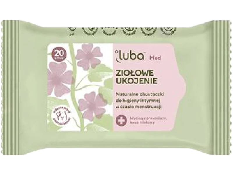 Luba Med ziołowe ukojenie do higieny intymnej w czasie menstruacji, chusteczki