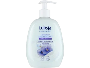 Zdjęcie produktu Luksja Creamy & Soft kremowe mydło, len i mleczko ryżowe, płyn