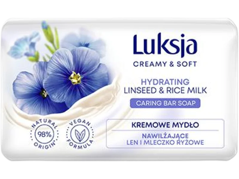 Luksja Creamy & Soft len i mleczko ryżowe, mydło