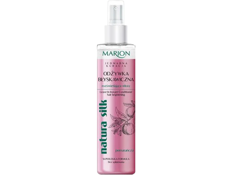 Marion Jedwabna Kuracja Natura Silk błyskawiczna odżywka rozświetlająca włosy, spray