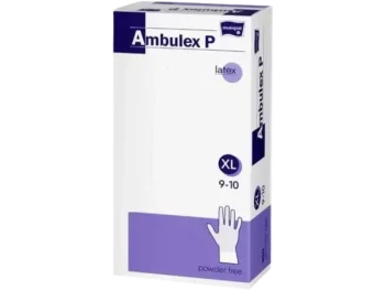 Zdjęcie produktu Matopat Ambulex P ochronne lateksowe bezpudrowe białe, rękawiczki