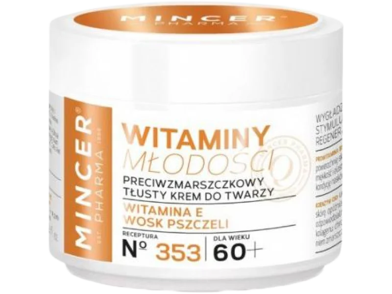 Mincer Pharma N°353 Witaminy młodości przeciwzmarszczkowy tłusty krem do twarzy 60+